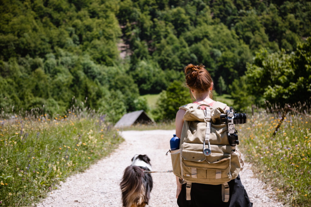 Voje Tal in Slowenien mit Hund