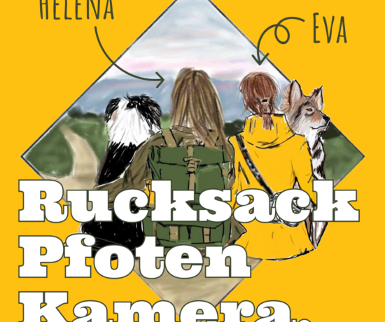 Podcast Cover Rucksack Pfoten Kamera