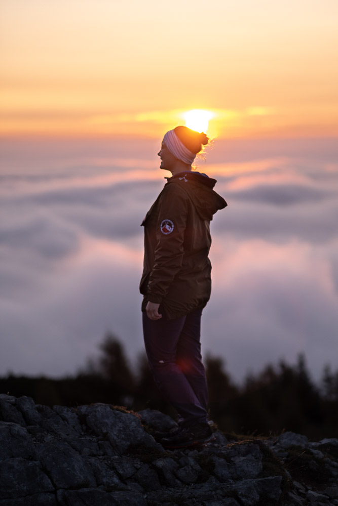 Sonnenaufgang am Weg zum Hochturm